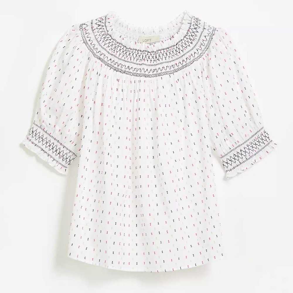 LOFT Clip Smocked Top
